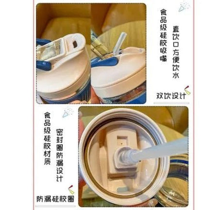 350ml Glass Tumbler with Straw & Leather Sleeve - Techmanistan in Pakistan