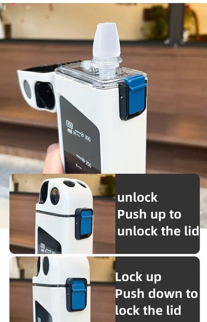 350ml Plastic Water Bottle With Pop Up Straw & Lock - Techmanistan in Pakistan