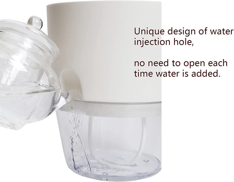 Indoor Plastic Self Watering Flower Pot With Cotton Rope & Container For Water My Store
