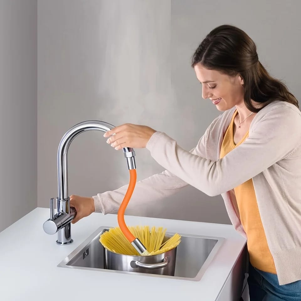 360° Flexible Extension Adjustable Faucet Sprayer - Techmanistan in Pakistan