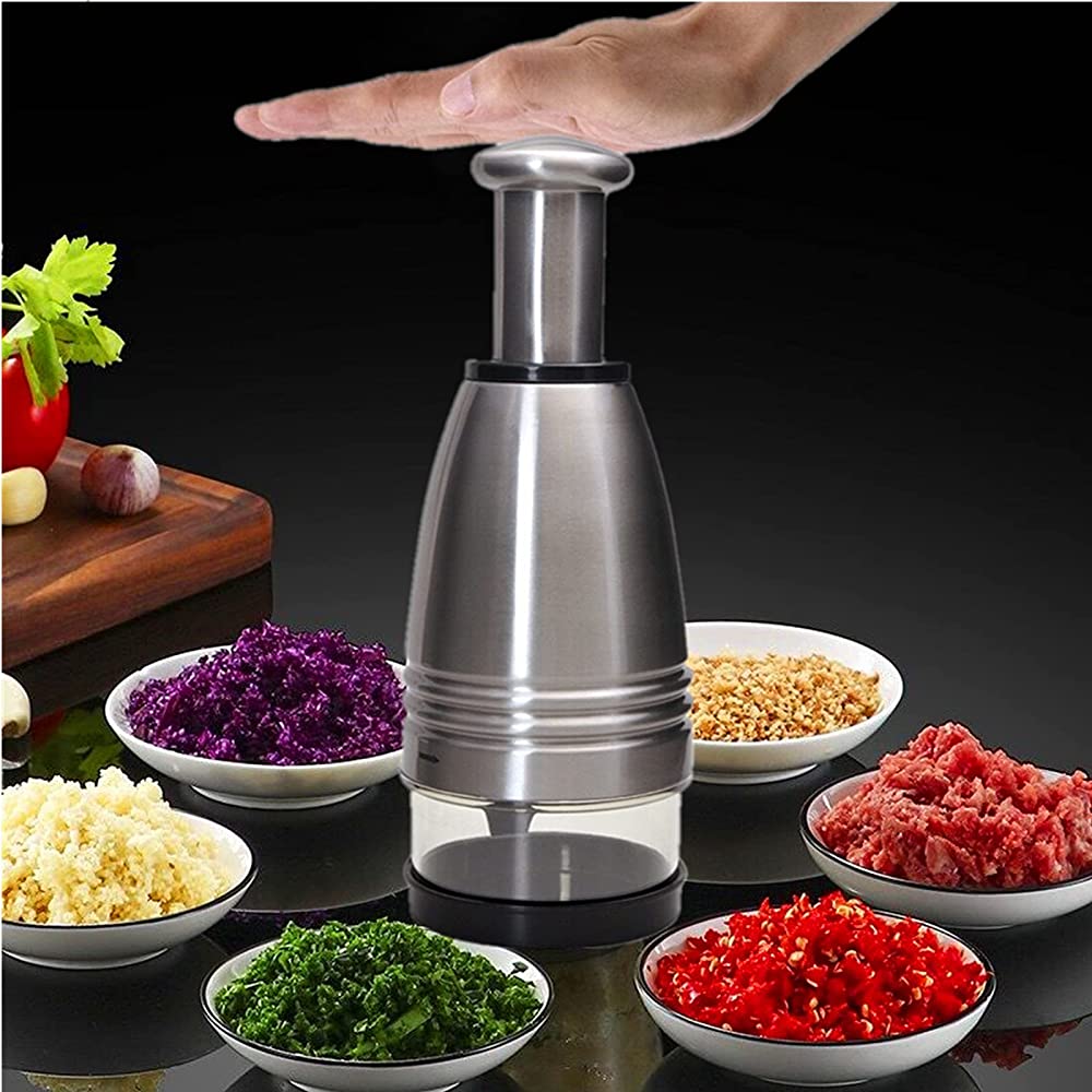 Stainless Steel Food Chopper Manual Hand Chopper Slap Press for