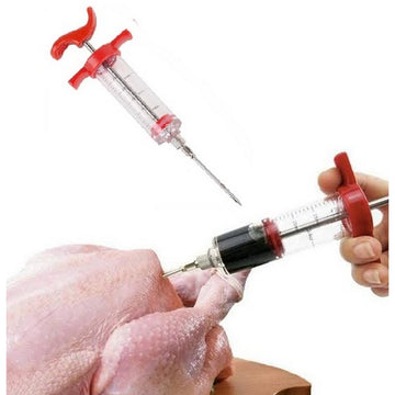 Stainless Steel BBQ Meat Marinade Flavor Seasoning Injector Needle