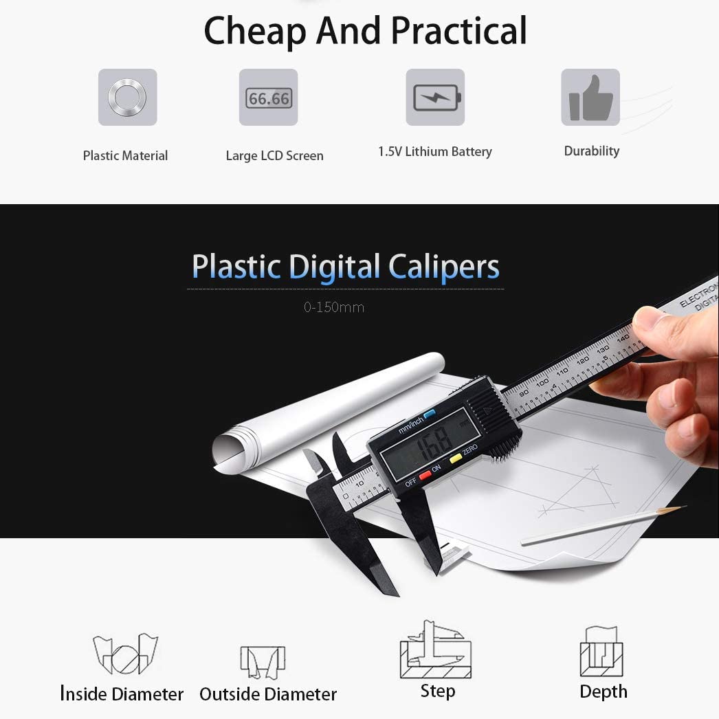 LCD Display Electronic Digital Caliper, Micrometer Gauge Measuring Tool My Store