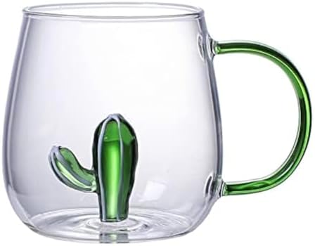 3D Cactus Plant Inside Glass Mug with Handle - Techmanistan in Pakistan