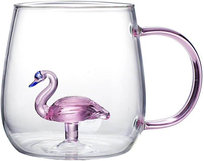 3D Flamingo Inside Glass Mug with Handle - Techmanistan in Pakistan