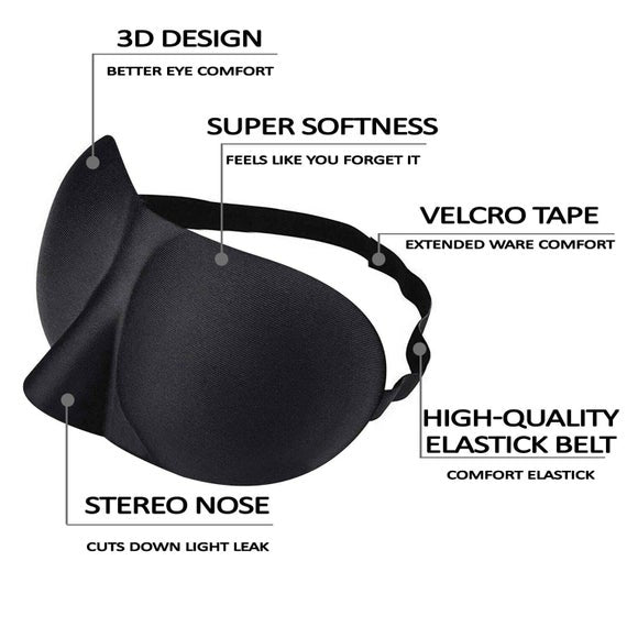 3D Soft Padded Blindfold Eye Sleep Mask - Techmanistan in Pakistan
