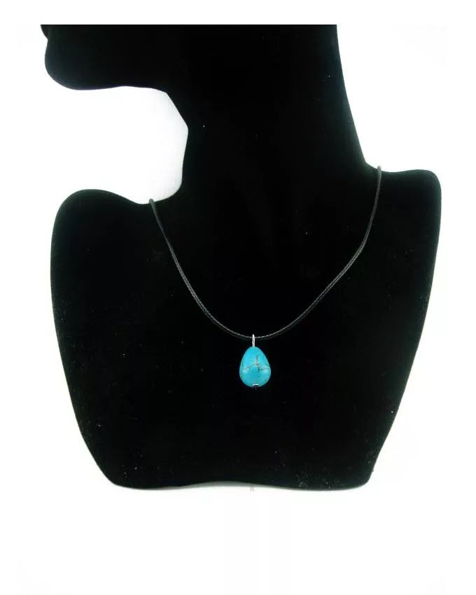 Turquoise Leather Cord Necklace For Women - Techmanistan