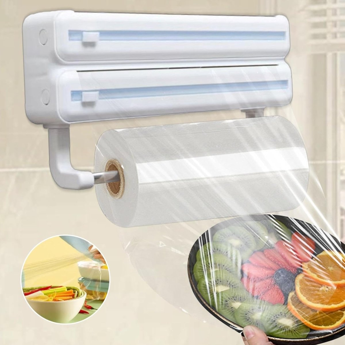 3in1 Wall Mount Kitchen Triple Layer Dispenser - Techmanistan in Pakistan