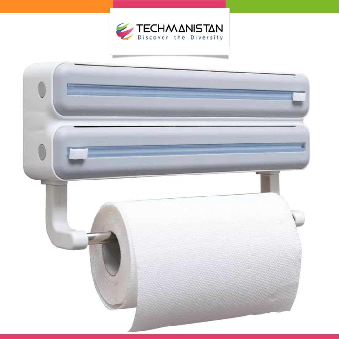 3in1 Wall Mount Kitchen Triple Layer Dispenser - Techmanistan in Pakistan
