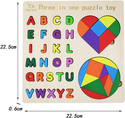 3in1 Wooden Puzzle Blocks Board - Techmanistan in Pakistan
