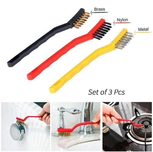 3Pcs Wire Nylon/Brass/Stainless Steel Brush - Techmanistan in Pakistan