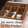 4 Compartment Rattan Spoon/Utensils Holder - Techmanistan in Pakistan
