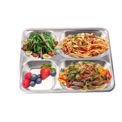 4 Compartments Stainless Steel Thali Plate - Techmanistan in Pakistan