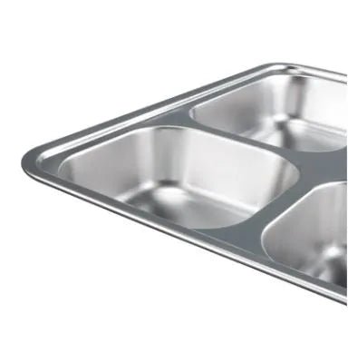 4 Compartments Stainless Steel Thali Plate - Techmanistan in Pakistan