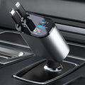 4 - in - 1 Car Fast Charger with RetrAactable iPhone & Type - C Cables, PD & USB Ports – Universal Multi - Device Charging Solution - Techmanistan in Pakistan
