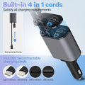 4 - in - 1 Car Fast Charger with RetrAactable iPhone & Type - C Cables, PD & USB Ports – Universal Multi - Device Charging Solution - Techmanistan in Pakistan