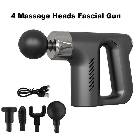 4 Massage Heads Change Fascial Gun Massager - Techmanistan