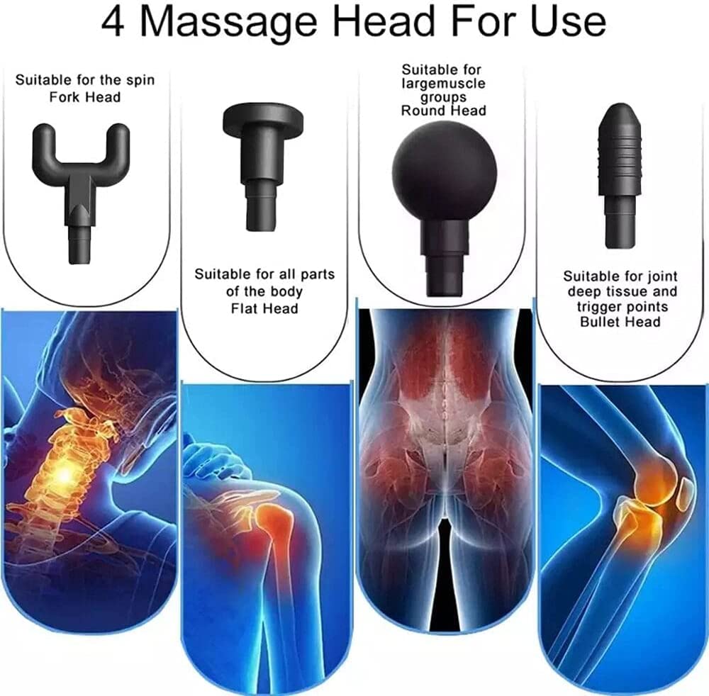 4 Massage Heads Change Fascial Gun Massager - Techmanistan