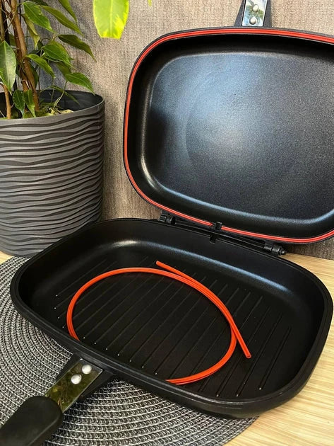 Double Sided Non stick Grill Pan Barbecue Kitchen Accessories Cookware Techmanistan