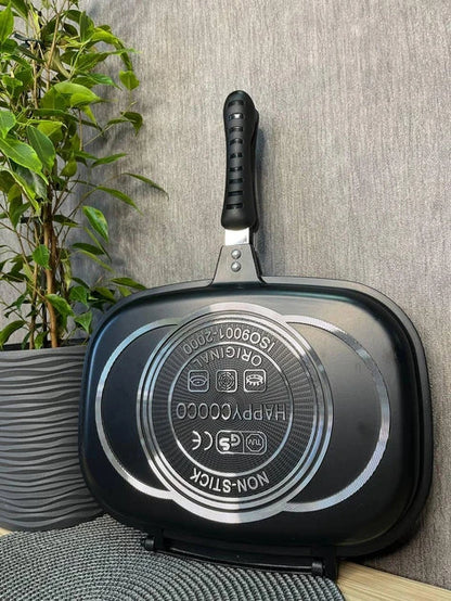 Double Sided Non stick Grill Pan Barbecue Kitchen Accessories Cookware Techmanistan