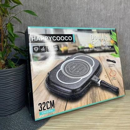 Double Sided Non stick Grill Pan Barbecue Kitchen Accessories Cookware Techmanistan