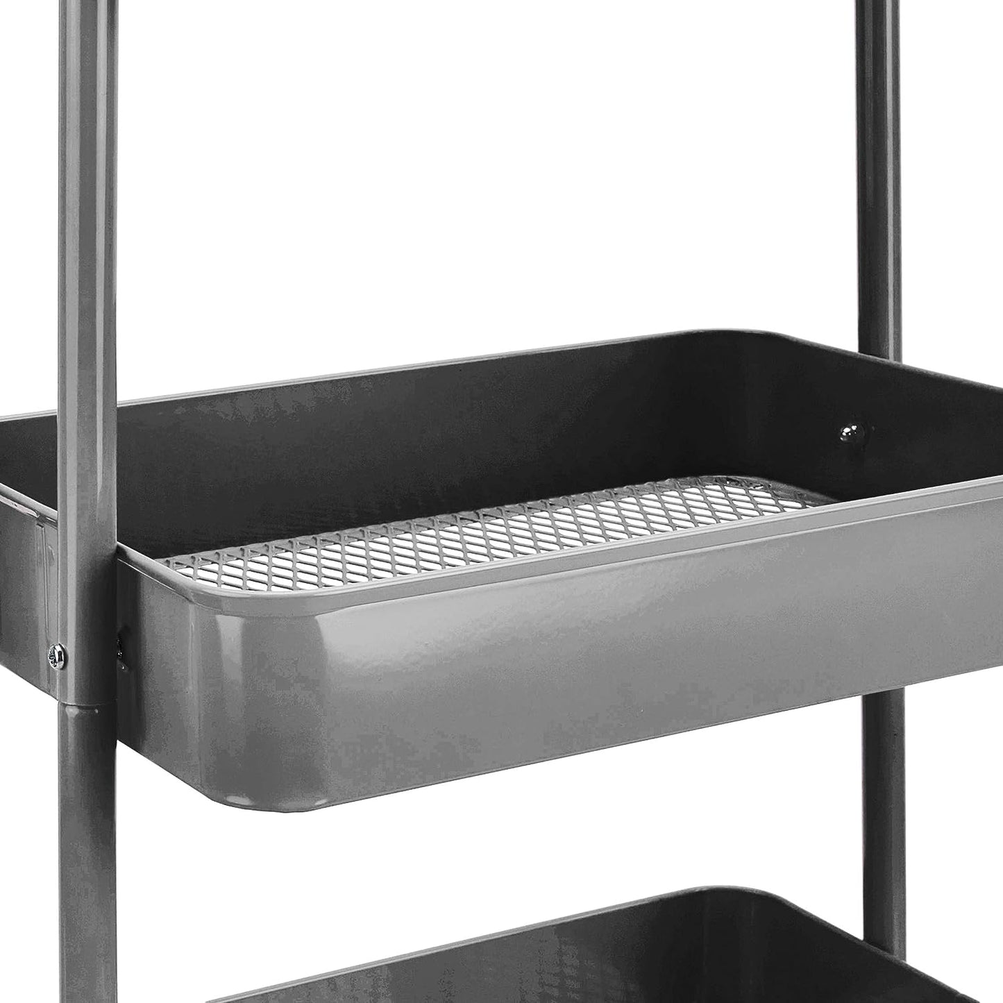 3-Tier Wheeled Mesh Base Rolling Kitchen Trolley Cart Techmanistan