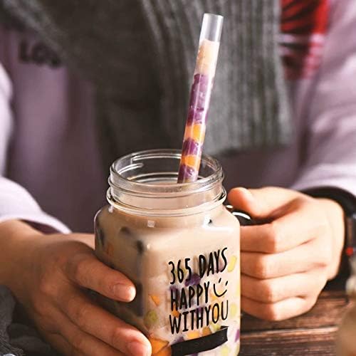 Pack of 50 Disposable Bubble Tea Straws — Clear Wide Boba Straws