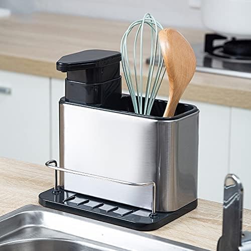 3in1 Soap Dispenser, Sponge Holder & Utensils Holder