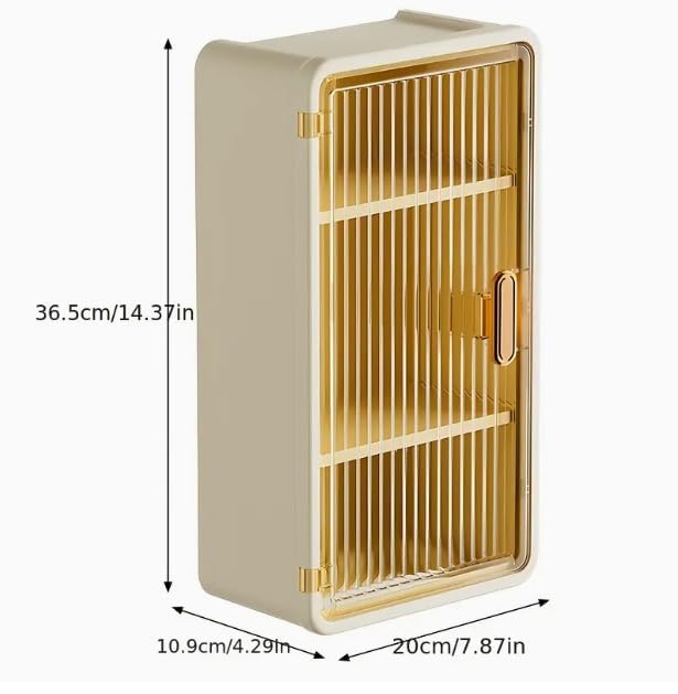 3 Layer Bathroom Storage Organizer with Transparent Window & Waterproof Lid