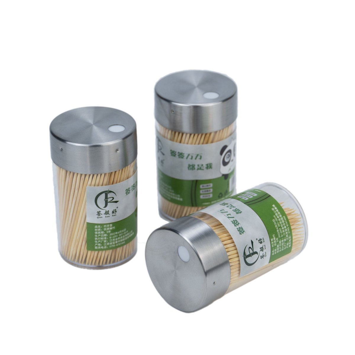 450 Bamboo Toothpicks with Refillable Dispenser - Techmanistan in Pakistan