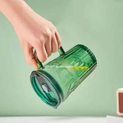 450ml Glass Tumbler With Straw & Lid - Techmanistan in Pakistan