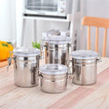 Set of 4 - Stainless Steel Canister Jars Techmanistan