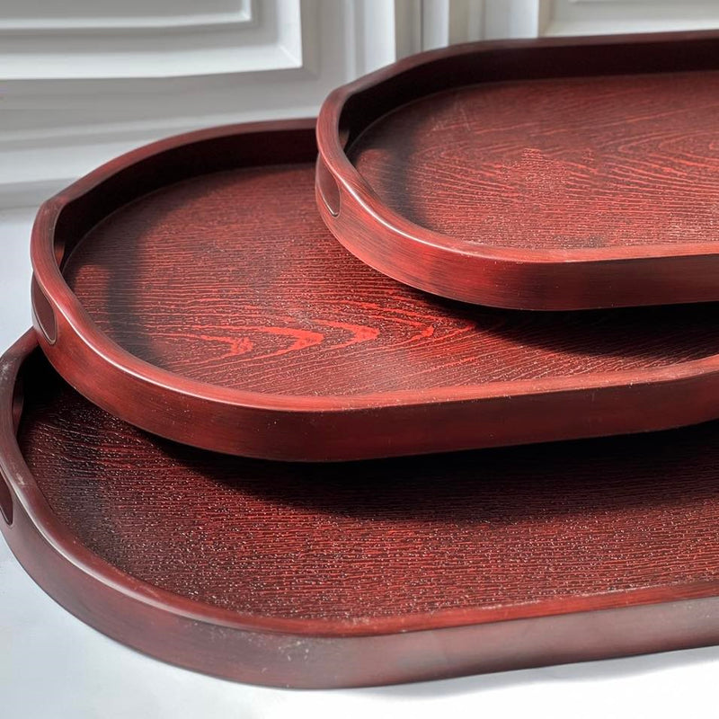 Set of 3 - Oval Serving Trays with Integrated Handles