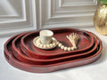 Set of 3 - Oval Serving Trays with Integrated Handles