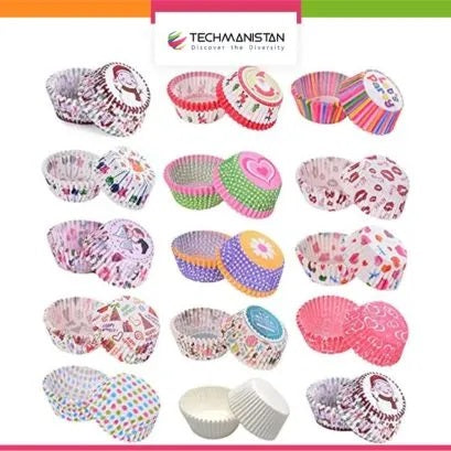 100 Piece's Random Print Disposable Cupcake Liners