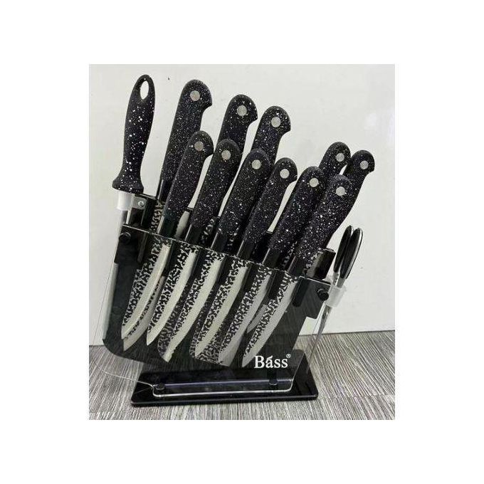 14-Piece Stainless Steel Knife Set with Acrylic Stand