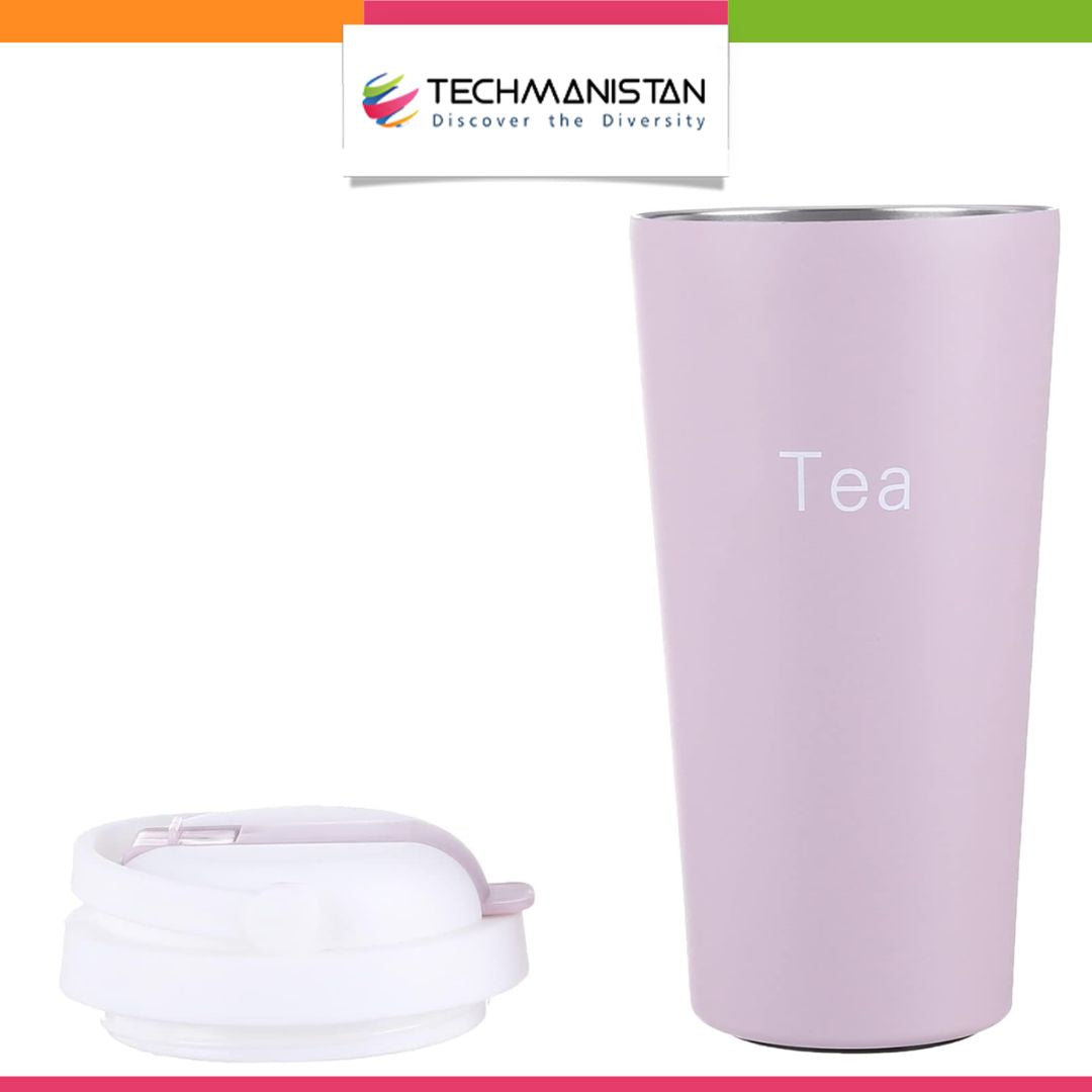 400ml Insulated Stainless Steel Tumbler with Straw and Lids