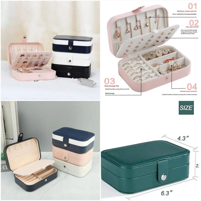 2 Layers PU Leather Jewelry Storage Box