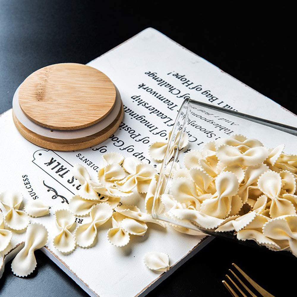 Set of 3 - Kitchen Glass Jars With Wooden Bamboo Lids Techmanistan