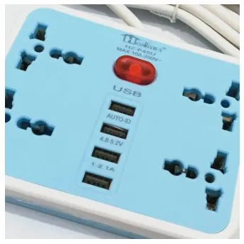 4 Sockets 4 USB Extension Cord