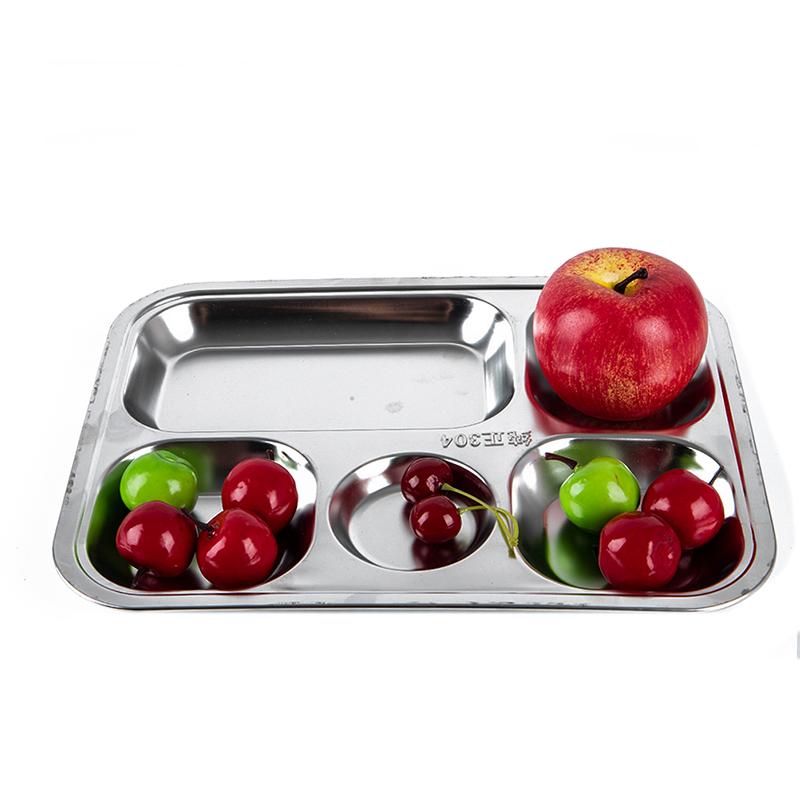 5 Compartments Stainless Steel Plate - Techmanistan in Pakistan