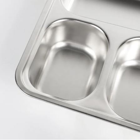 5 Compartments Stainless Steel Plate - Techmanistan in Pakistan