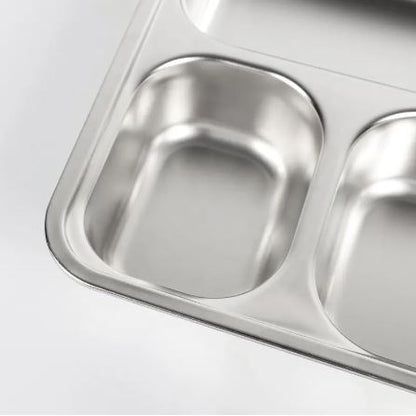 5 Compartments Stainless Steel Plate - Techmanistan in Pakistan