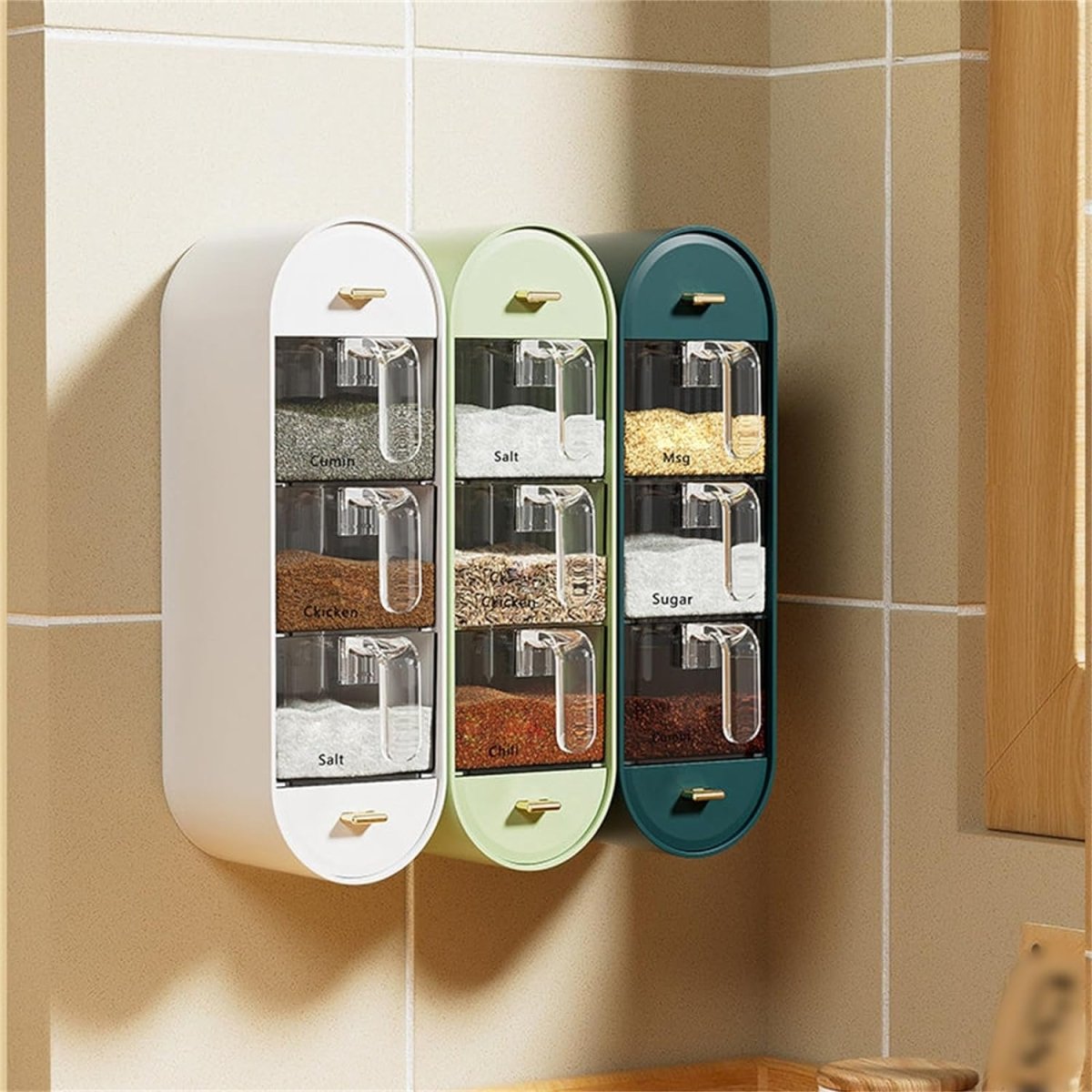5 Compartments Wall Mounted Spice Organizer - Techmanistan in Pakistan