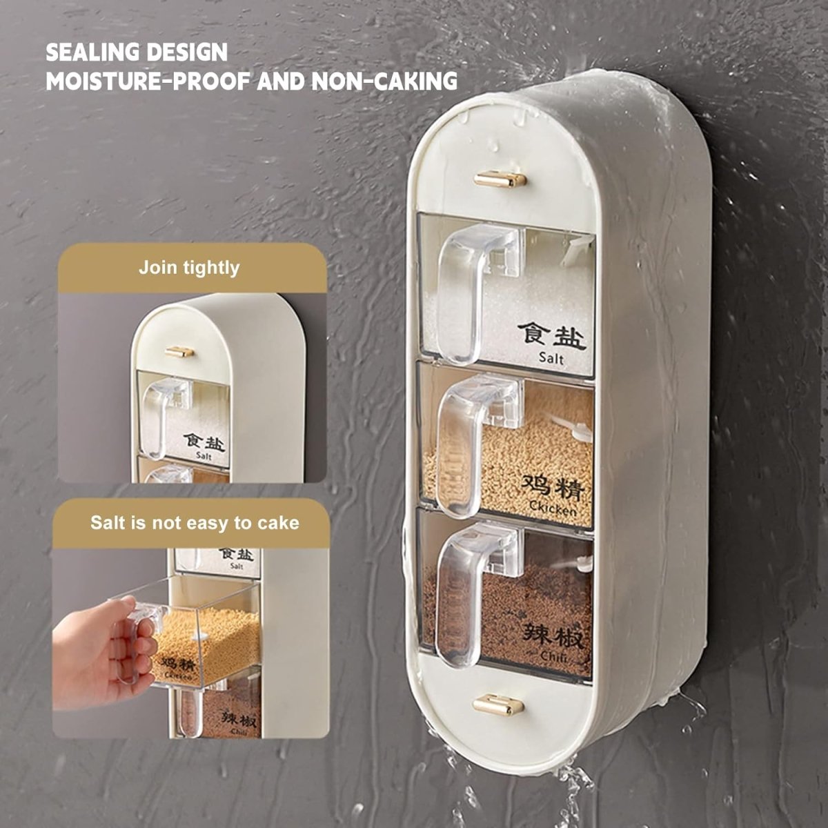 5 Compartments Wall Mounted Spice Organizer - Techmanistan in Pakistan