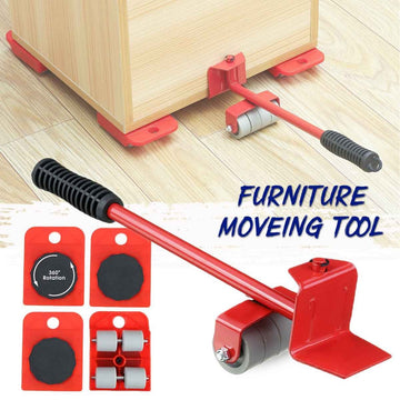 5 Pcs 360 Degree Rotating Furniture Moving Wheels with Wheel Bar - Techmanistan in Pakistan
