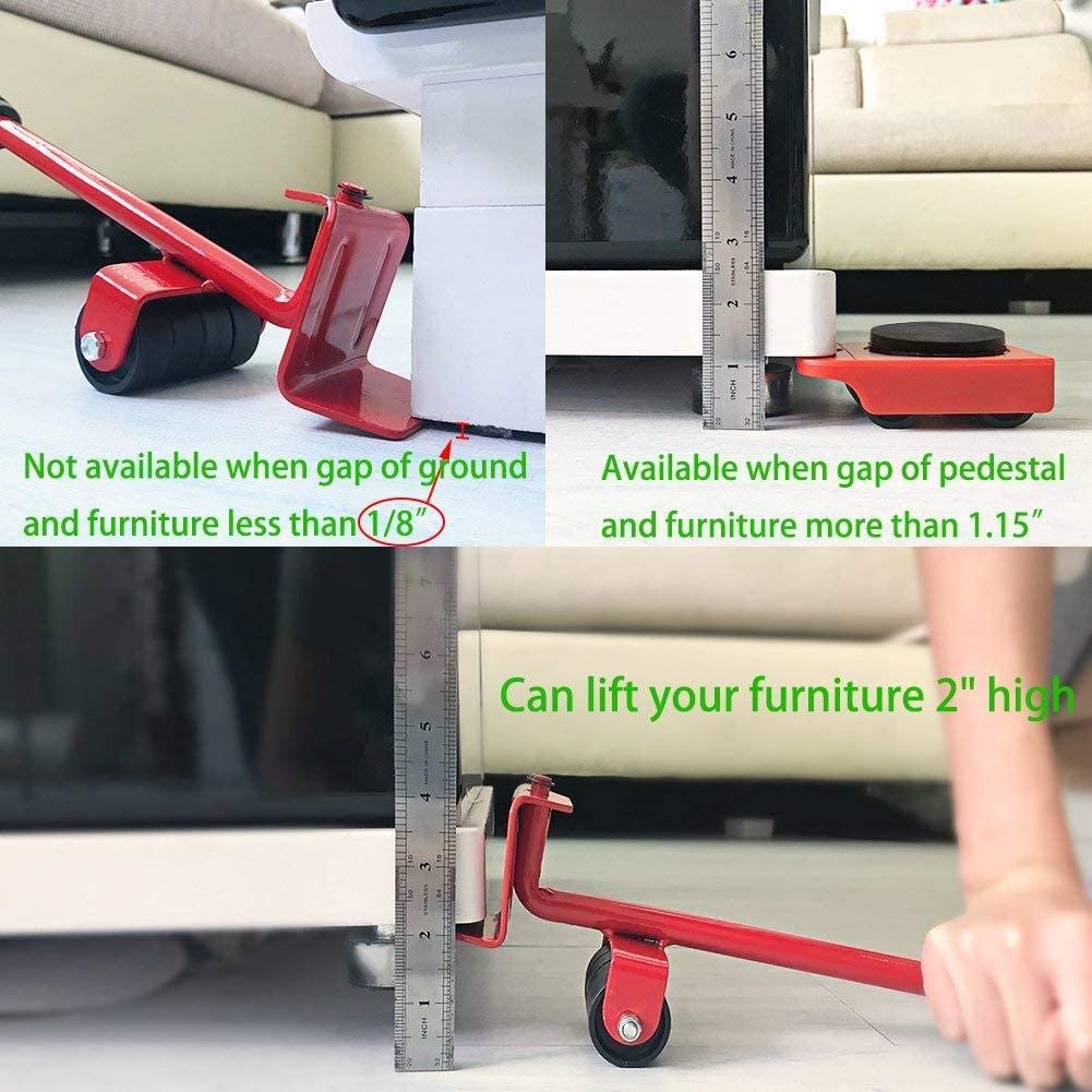 5 Pcs 360 Degree Rotating Furniture Moving Wheels with Wheel Bar - Techmanistan in Pakistan
