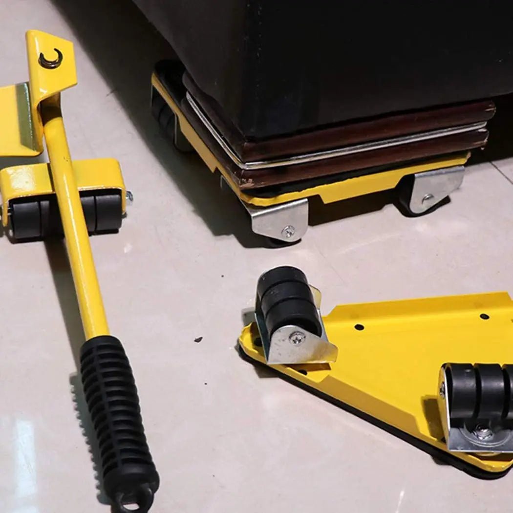 5 Pcs 360 Degree Rotating Furniture Moving Wheels with Wheel Bar - Techmanistan in Pakistan