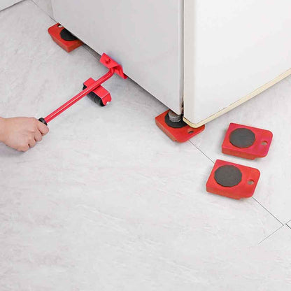 5 Pcs 360 Degree Rotating Furniture Moving Wheels with Wheel Bar - Techmanistan in Pakistan