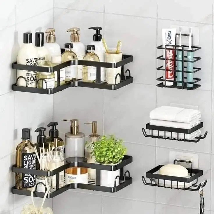 5 - Piece Shower Caddy L - Shaped Corner Shelf Set - Techmanistan in Pakistan